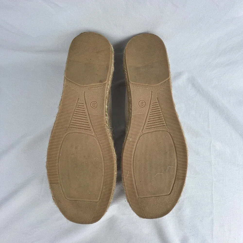 MACARENA Scalloped Suede Espadrille Flats Beige Blush Sz 9.5 Spain Boho Coastal